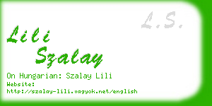 lili szalay business card